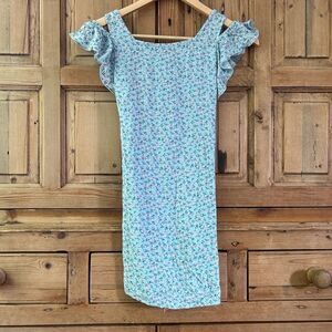 Lucky Brand‎ Girls Size 8 Carolina Blue Floral Lightweight Summer Dress